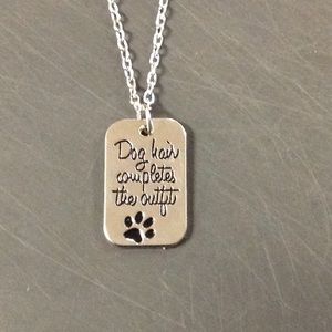 Silver Necklace,Dog Hair Completes The Outfit